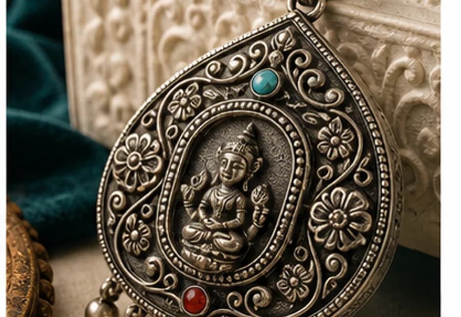 Antique Prayer Box Pendant at Chamba Lama