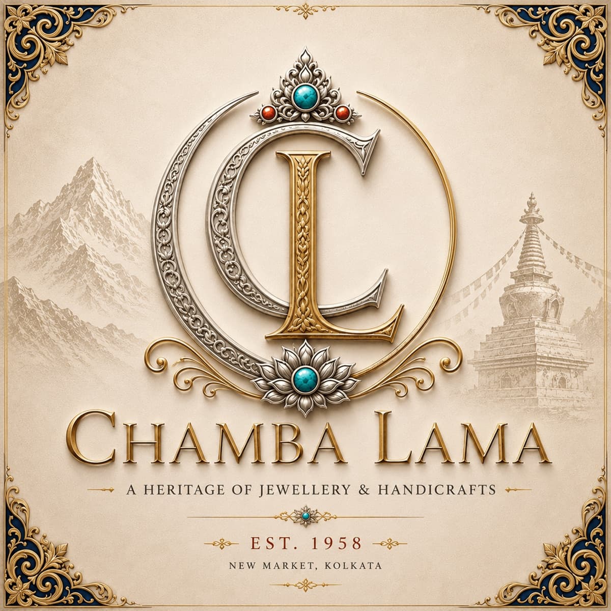 Turquoise Mandala Collar at Chamba Lama